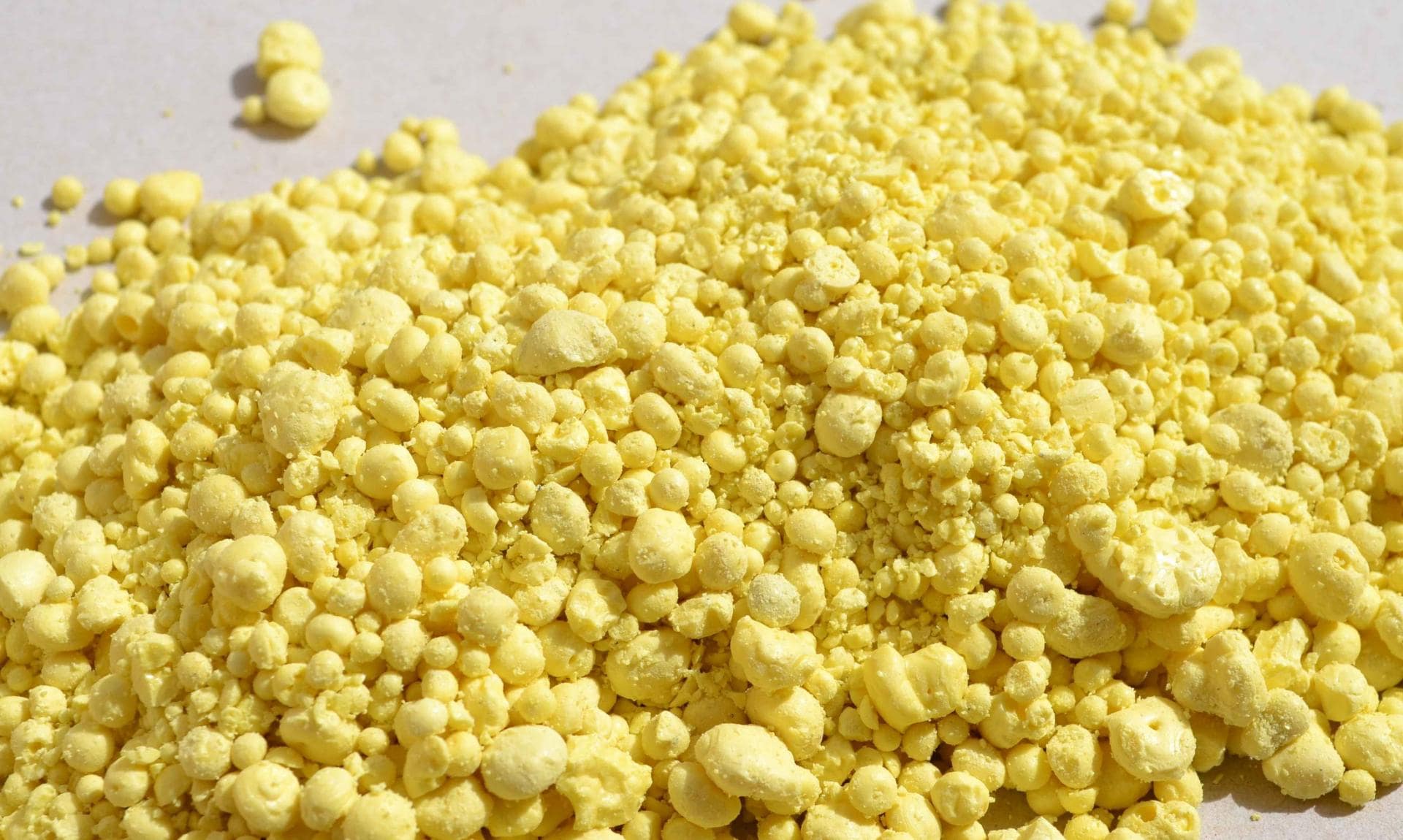 Large pile of granular sulfur